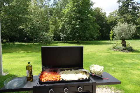 Des légumes à la plancha dans le jardin